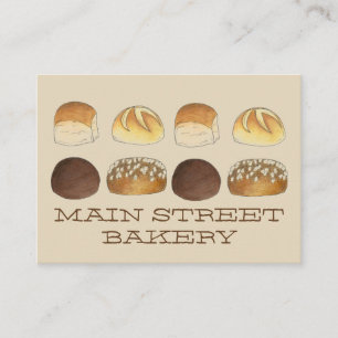 D IS FOR DINNER ROLLS Bread Buns Bakery Baker Chef Business Card