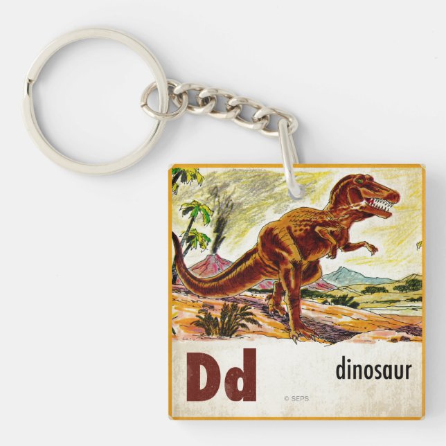 D is for Dinosaur Key Ring (Front)