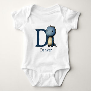 D is for Dinosaur Personalise Baby Bodysuit