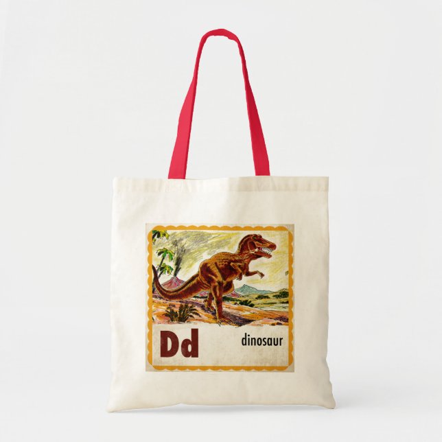 D is for Dinosaur Tote Bag (Front)