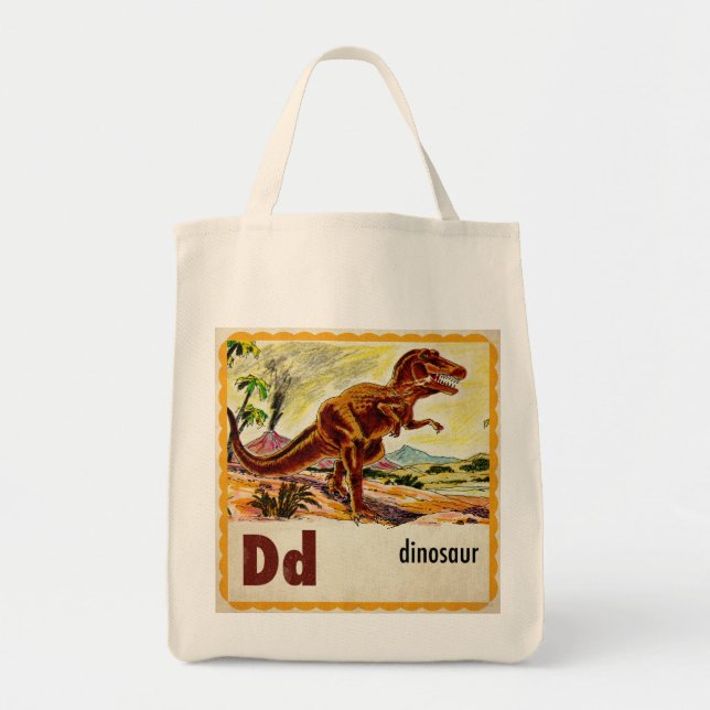 D is for Dinosaur Tote Bag (Front)