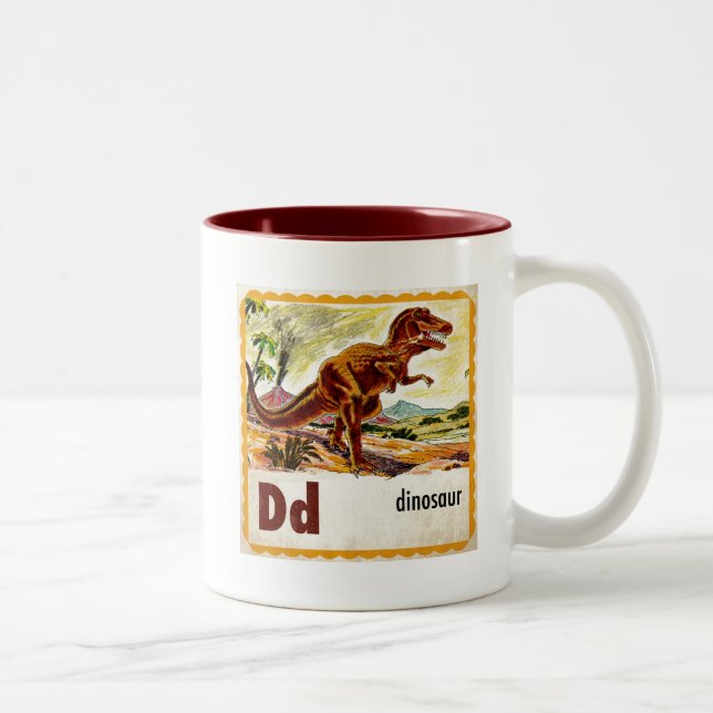 D is for Dinosaur Two-Tone Coffee Mug (Right)