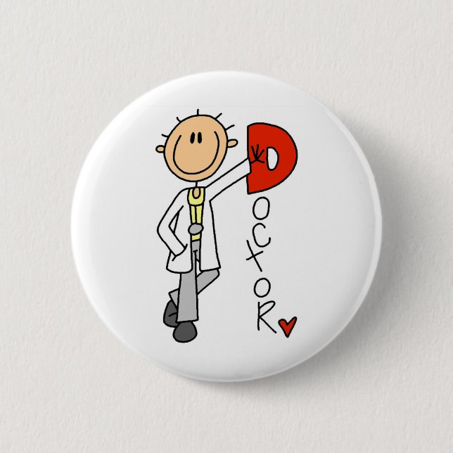 D is for Doctor 6 Cm Round Badge (Front)