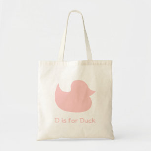 D is for Duck in Pink Tote Bag
