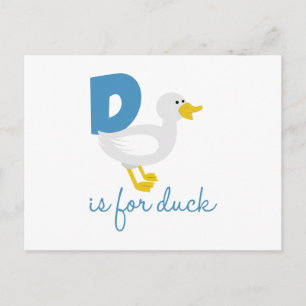 D Is For Duck Postcard