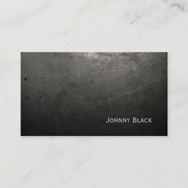 D.J. Metal Industrial Scratched Iron Black Business Card (Front)