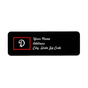 D : Letter D Blackboard Return Address Labels