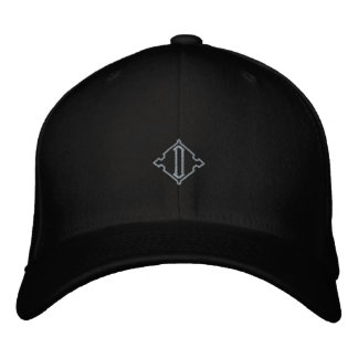 D Letter Emblem Black Flexfit Wool Large XL Size Embroidered Hat