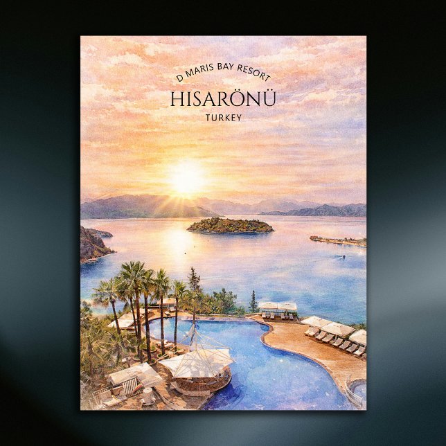 D Maris Bay Turkey Watercolor Beach Destination Holiday Postcard (D Maris Bay Turkey Watercolor Beach Destination Holiday Postcard )