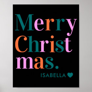 D Modern Colorful Merry Christmas Poster