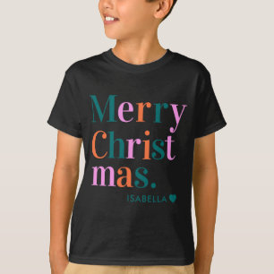 D Modern Colorful Merry Christmas T-Shirt