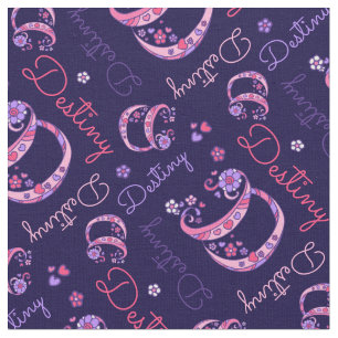 D monogram and personalised name Destiny fabric