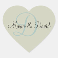 D Monogram Heart Stickers | Envelope Seals