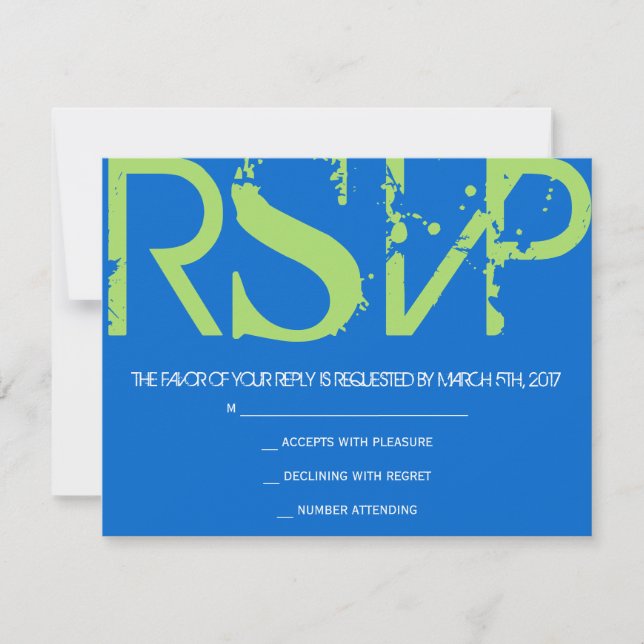 D Monogram Initials Bar Bat Mitzvah Reply Card (Front)