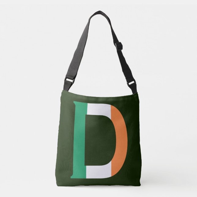 D Monogram overlaid on Irish Flag cbbcnt Crossbody Bag (Front)