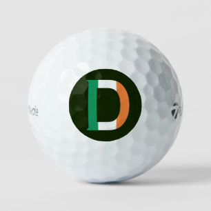 D Monogram overlaid on Irish Flag tmtp5 gbcnt Golf Balls
