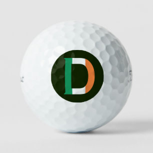 D Monogram overlaid on Irish Flag tpv1 gbcnt Golf Balls