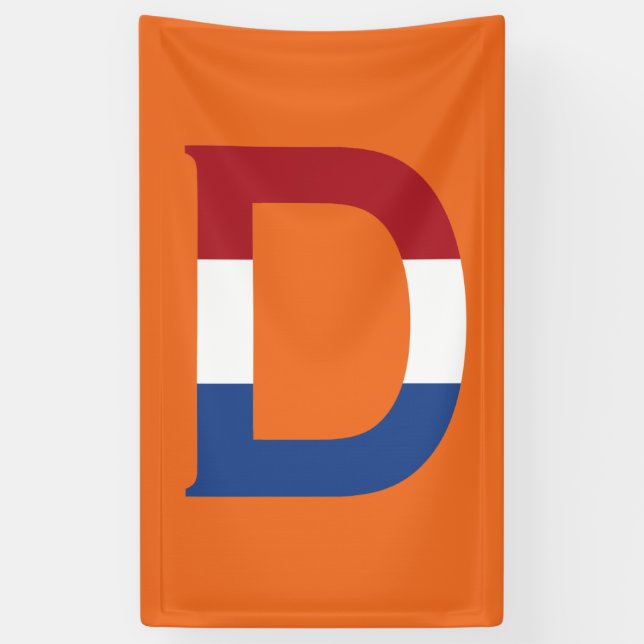 D Monogram overlaid on NLD flag on or bnrcnt Banner (Vertical)