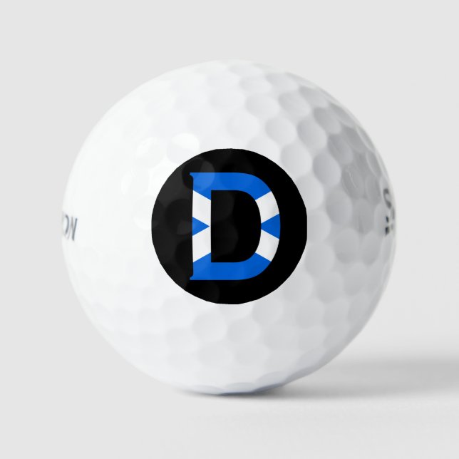 D Monogram overlaid on Scottish Flag ssf gbcnt Golf Balls (Front)