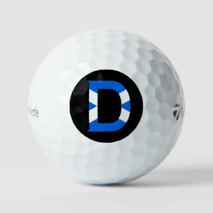 D Monogram overlaid on Scottish Flag tmtp5 gbcnt Golf Balls