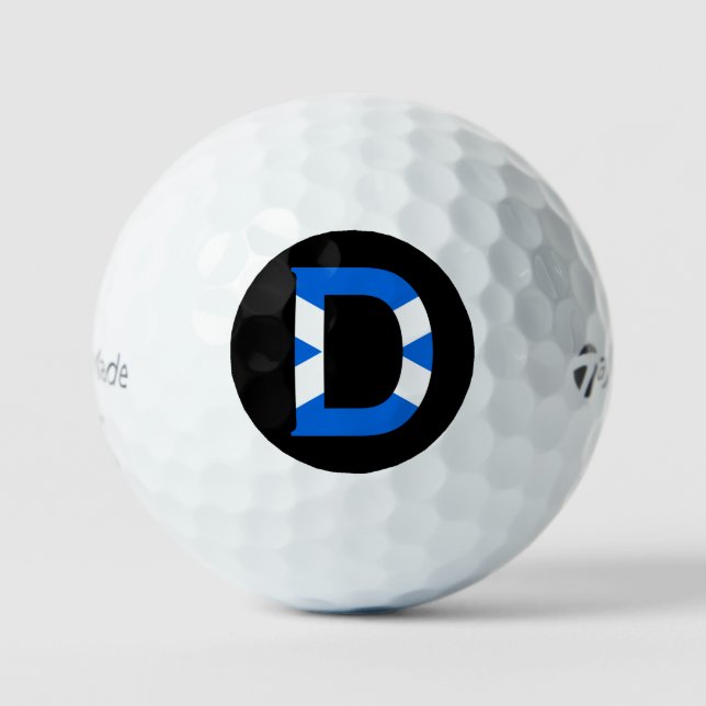 D Monogram overlaid on Scottish Flag tmtp5 gbcnt Golf Balls (Front)