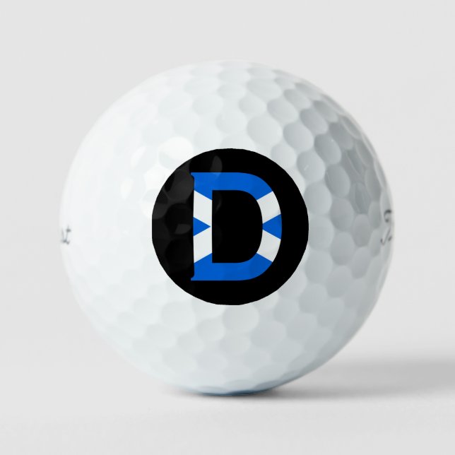 D Monogram overlaid on Scottish Flag tpv1 gbt Golf Balls (Front)