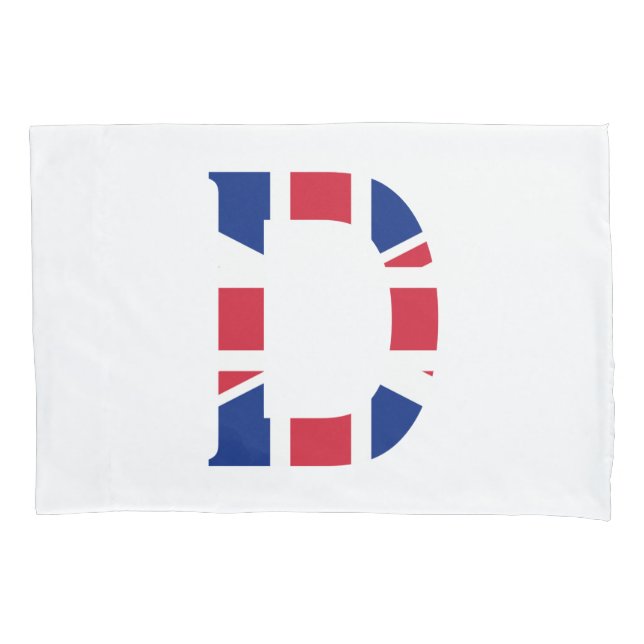 D Monogram overlaid on Union Jack Flag pccnt Pillowcase (Front)