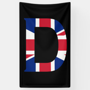 D Monogram overlaid on Union Jack Flag (v) bnrcnt Banner
