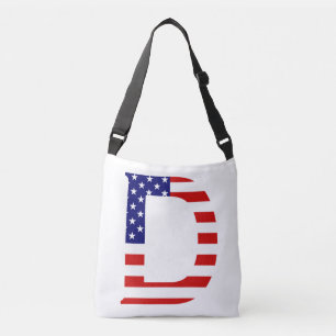 D Monogram overlaid on USA Flag cbbcnt Crossbody Bag
