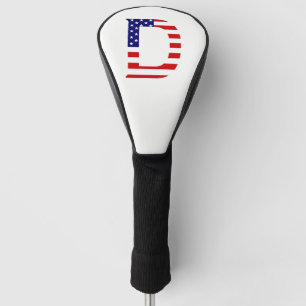 D Monogram overlaid on USA Flag dccn Golf Head Cover