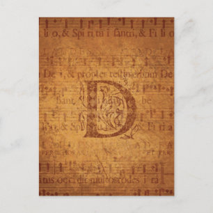 D Monogram Postcard