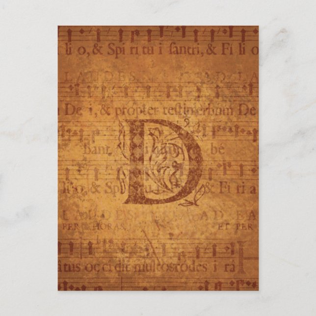 D Monogram Postcard (Front)