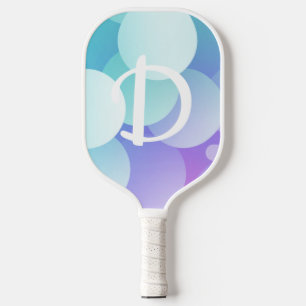 D Name Pickleball Paddle Purple Blue Bubble Modern
