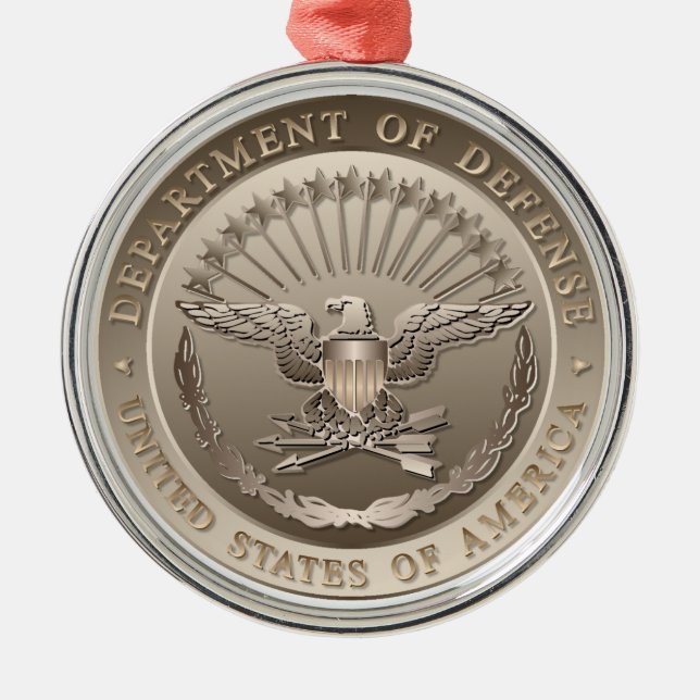 D.O.D Government Emblem Metal Tree Decoration (Front)