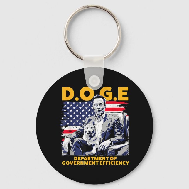 D.o.g.e Department Of Government Efficiency _1  Key Ring (Front)