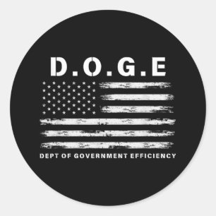 D.o.g.e. Department Of Government Efficiency Funny Classic Round Sticker