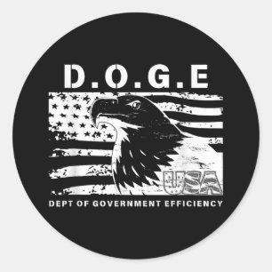 D.o.g.e. Department Of Government Efficiency Funny Classic Round Sticker