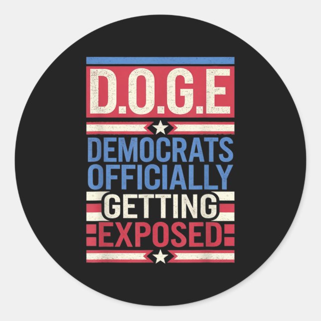 D.o.g.e Doge Anti-government Efficiency Us Flag Gr Classic Round Sticker (Front)
