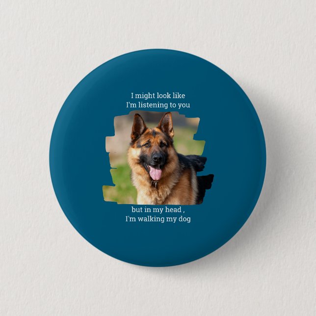 D Pet Photo Funny Dog Dad  6 Cm Round Badge (Front)
