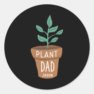 D Plant Dad Gardening Classic Round Sticker