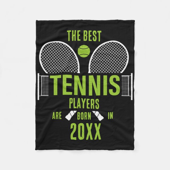 D Tennis Birth Year Name Birthday  Fleece Blanket (Front)