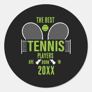 D Tennis Birth Year Name Birthday T Shirt  Classic Round Sticker