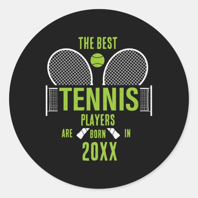 D Tennis Birth Year Name Birthday T Shirt  Classic Round Sticker (Front)