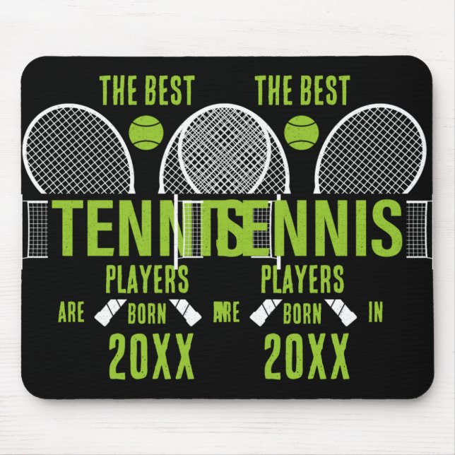 D Tennis Birth Year Name Birthday T Shirt  Mouse Mat (Front)