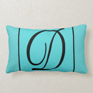 D - The Letter D on Turquoise Background Lumbar Cushion