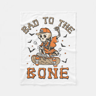 D To The Bone Skateboarding Skeleton Cool Hallowee Fleece Blanket