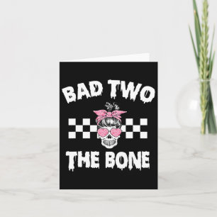 D Two The Bone Birthday 2nd Halloween 2 Years Old Card
