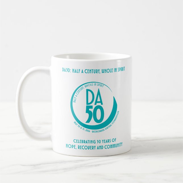 DA50 Worldwide Virtual Convention Mug in Teal (Left)