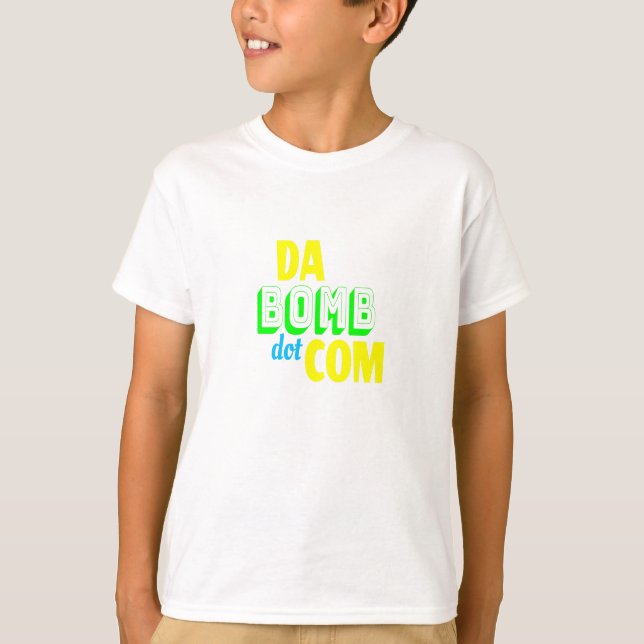 Da Bomb dot com Novelty Funny Retro 90s T-Shirt (Front)