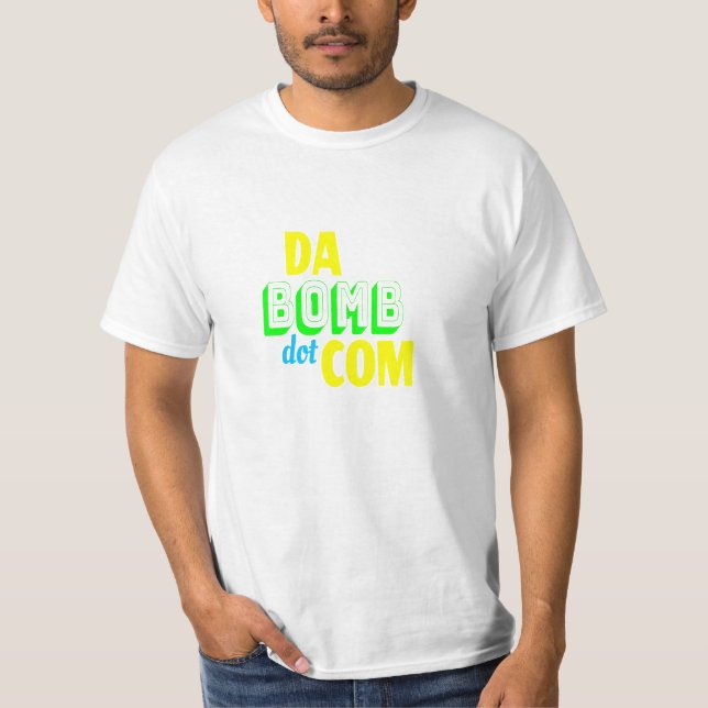 Da Bomb dot com Novelty Funny Retro 90s T-Shirt (Front)